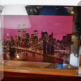A63. Lighted New York skyline.